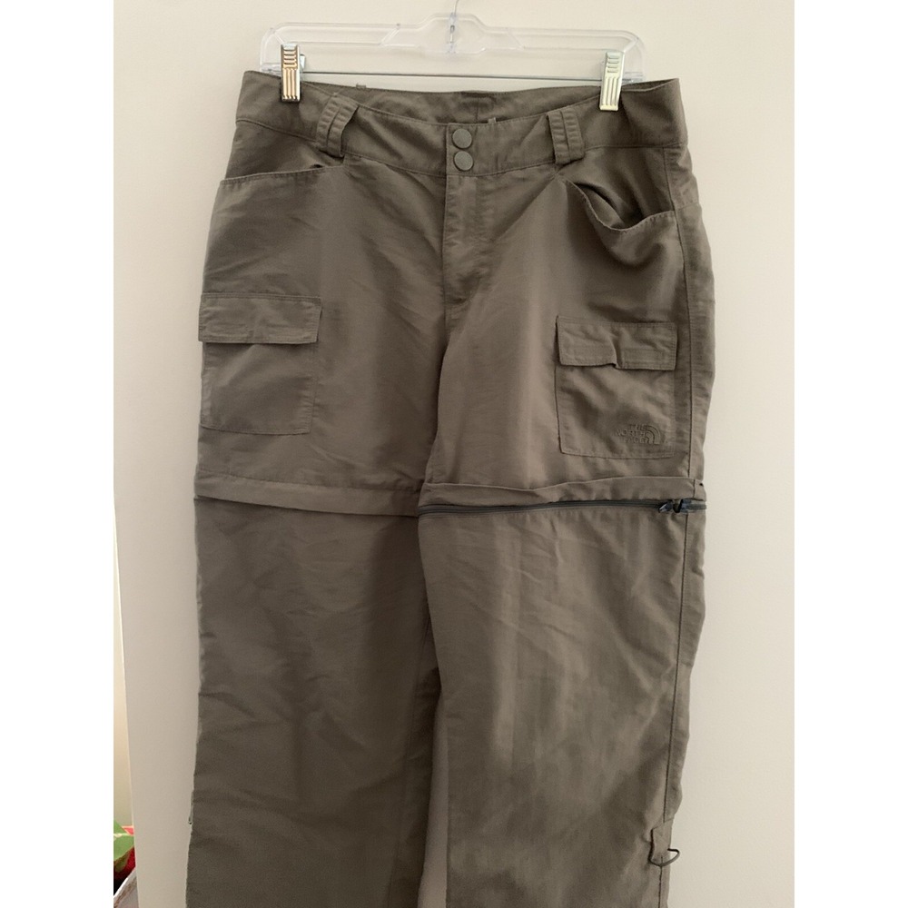 North Face Womens Convertible Hiking Pants Khaki RN61661 Size 10 Olive